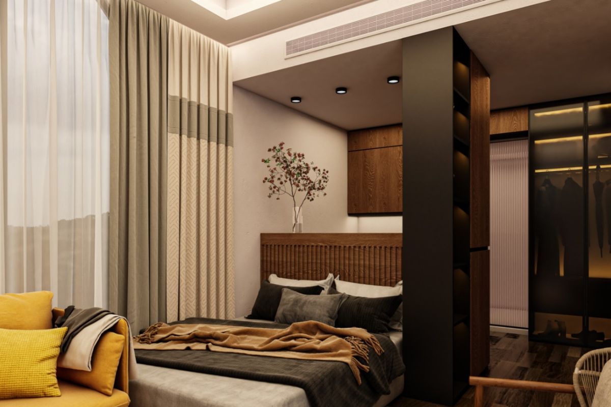 Interior bed and dressing area