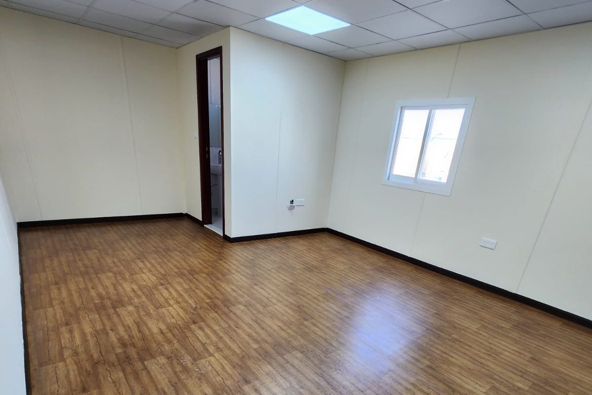 Office with its own washroom off the corner