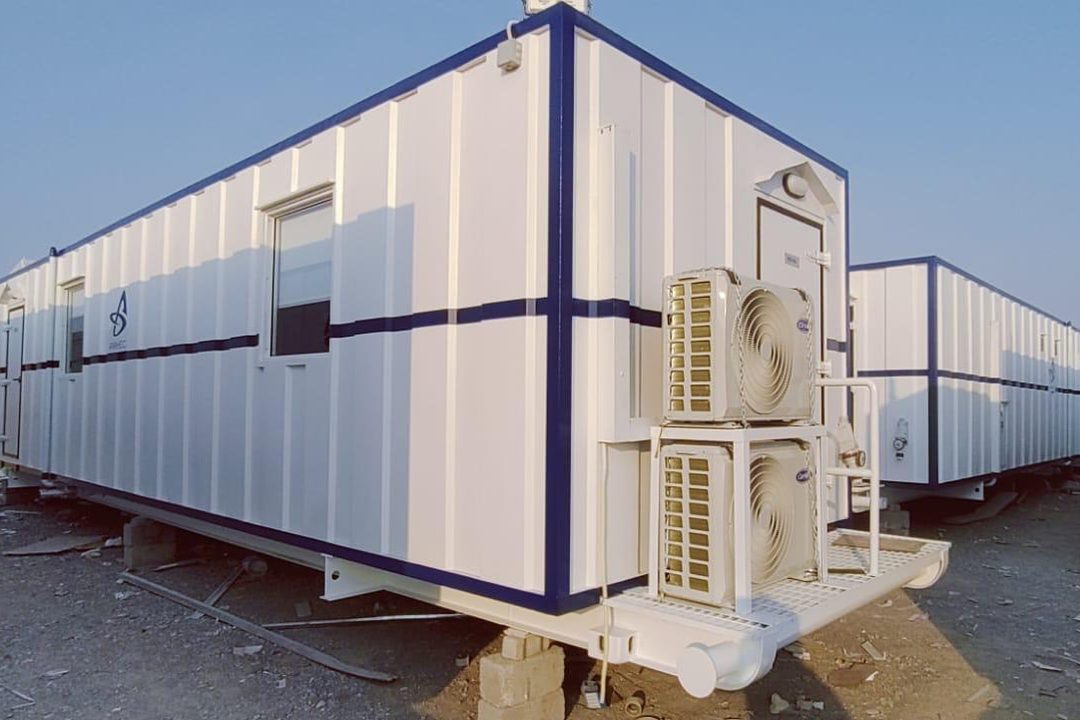 Skid mounted unit on its steel skid base, split AC fitted